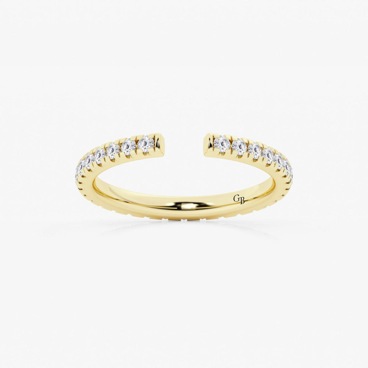 GWA085 - 5/8 ctw Round Lab Grown Diamond French Pave Nesting Wedding Band
