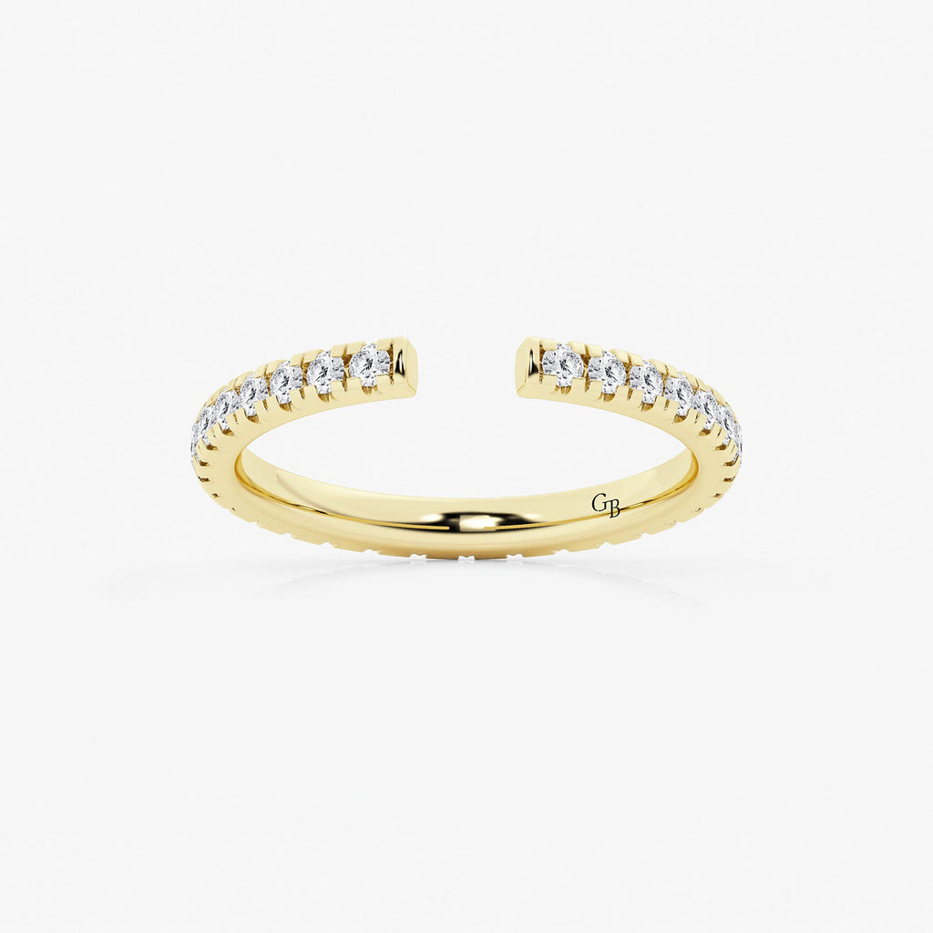 GWA085 - product video for 5/8 ctw Round Lab Grown Diamond French Pave Nesting Wedding Band