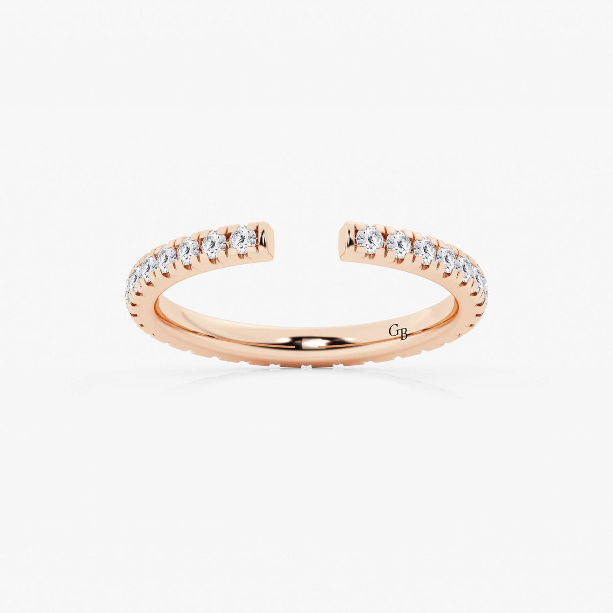 GWA085 - 5/8 ctw Round Lab Grown Diamond French Pave Nesting Wedding Band