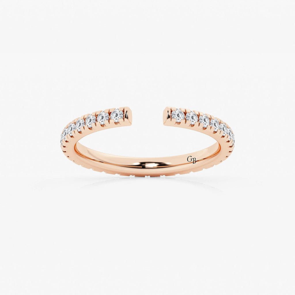 GWA085 - product video for 5/8 ctw Round Lab Grown Diamond French Pave Nesting Wedding Band