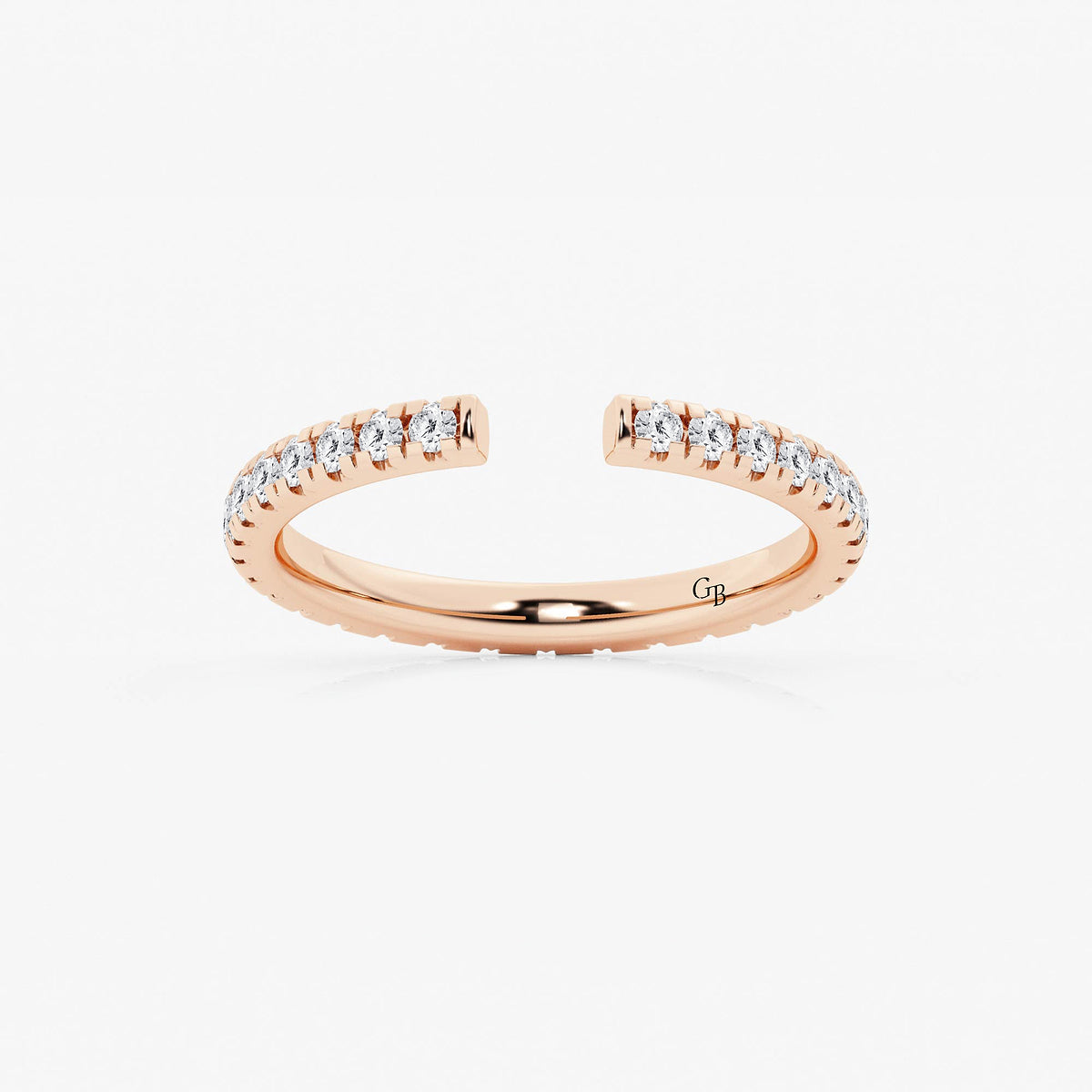 GWA085 - product video for 5/8 ctw Round Lab Grown Diamond French Pave Nesting Wedding Band