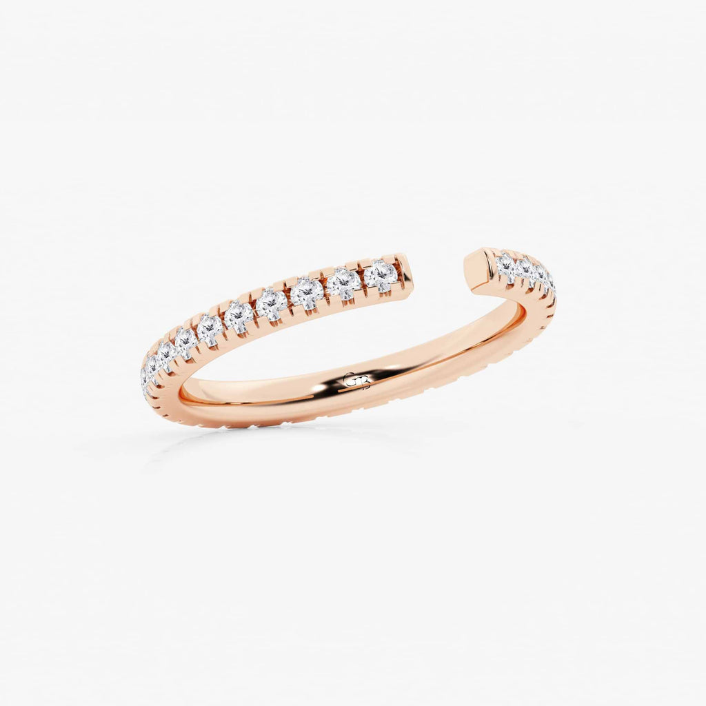GWA085 - Additional Image 1 for  5/8 ctw Round Lab Grown Diamond French Pave Nesting Wedding Band