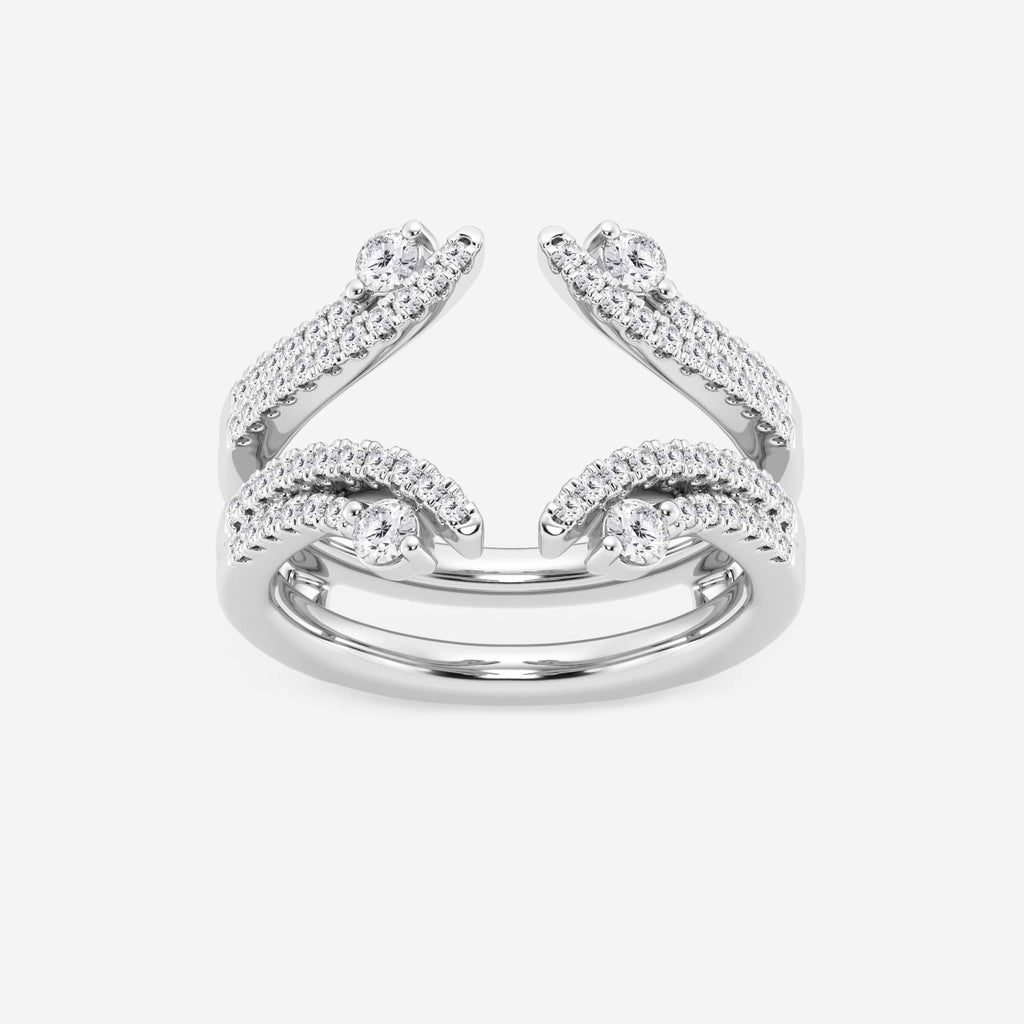 GWA087 - 1/2 ctw Round Lab Grown Diamond Two Row Ring Enhancer