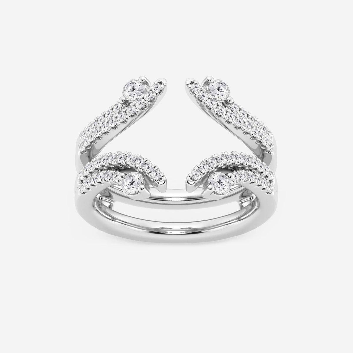 GWA087 - 1/2 ctw Round Lab Grown Diamond Two Row Ring Enhancer
