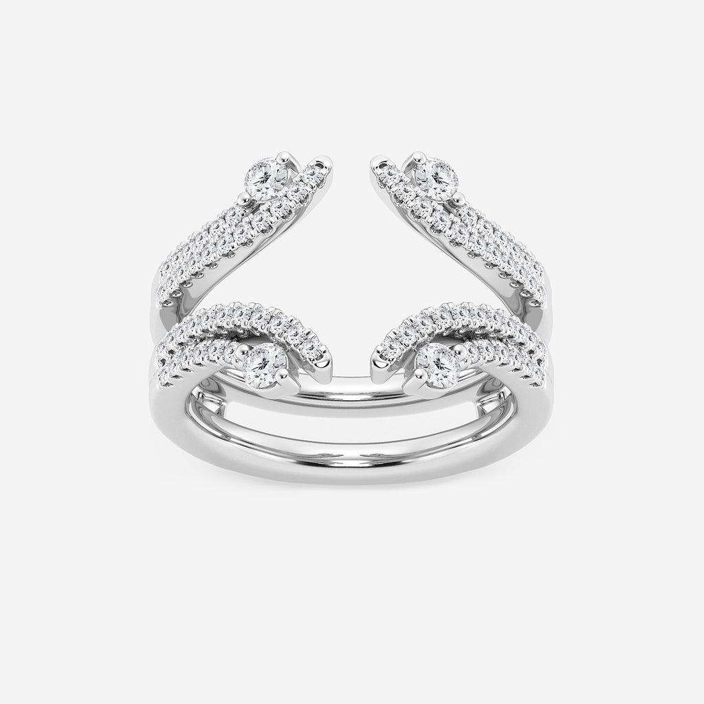 GWA087 - product video for 1/2 ctw Round Lab Grown Diamond Two Row Ring Enhancer