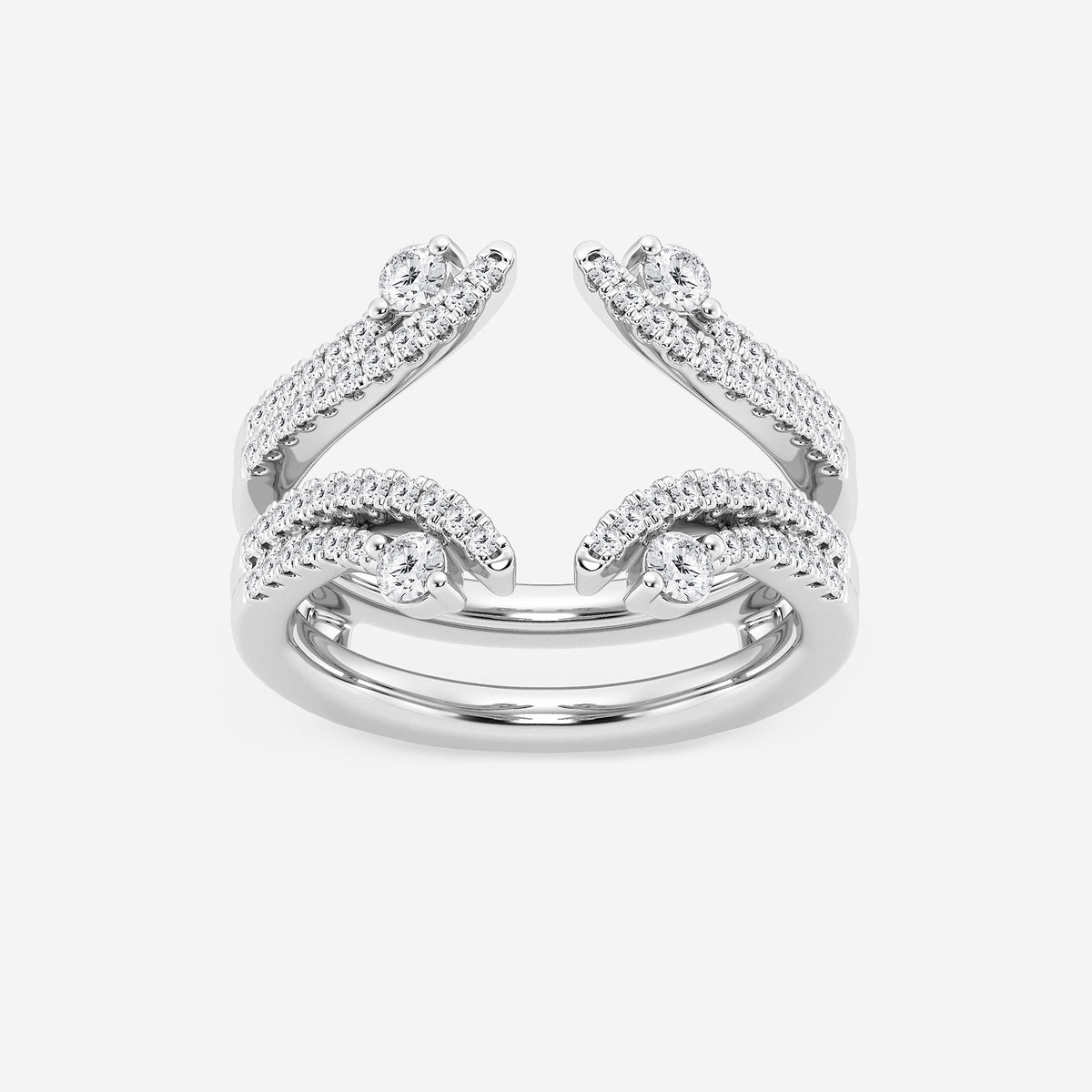 GWA087 - product video for 1/2 ctw Round Lab Grown Diamond Two Row Ring Enhancer