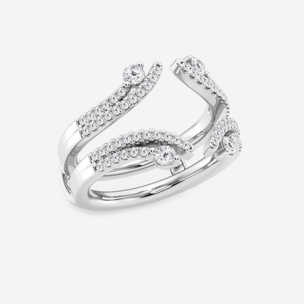 GWA087 - Additional Image 1 for  1/2 ctw Round Lab Grown Diamond Two Row Ring Enhancer