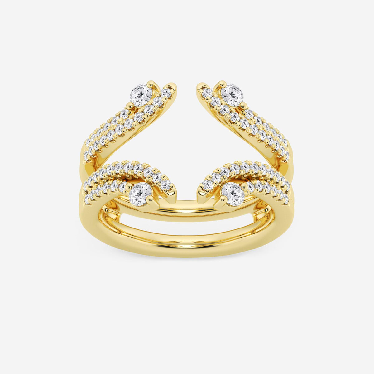 GWA087 - 1/2 ctw Round Lab Grown Diamond Two Row Ring Enhancer