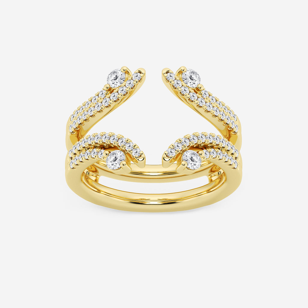 GWA087 - product video for 1/2 ctw Round Lab Grown Diamond Two Row Ring Enhancer