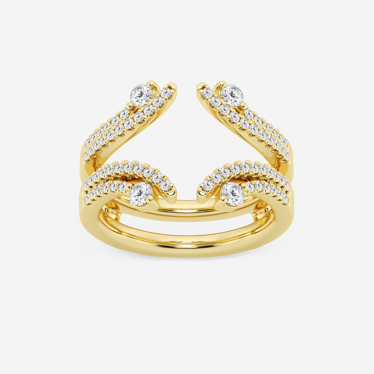 GWA087 - product video for 1/2 ctw Round Lab Grown Diamond Two Row Ring Enhancer