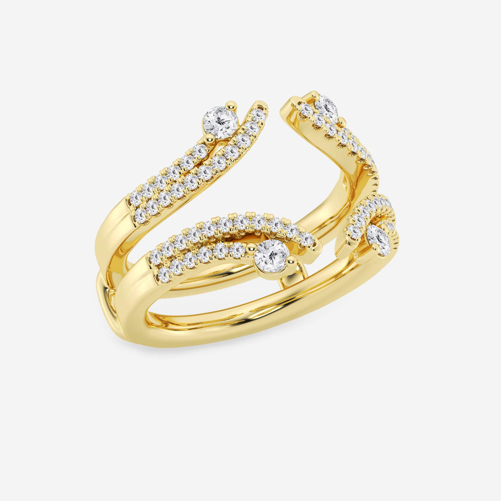 GWA087 - Additional Image 1 for  1/2 ctw Round Lab Grown Diamond Two Row Ring Enhancer