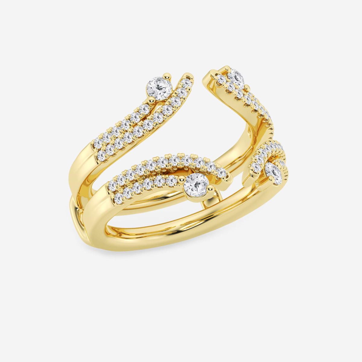 GWA087 - Additional Image 1 for  1/2 ctw Round Lab Grown Diamond Two Row Ring Enhancer