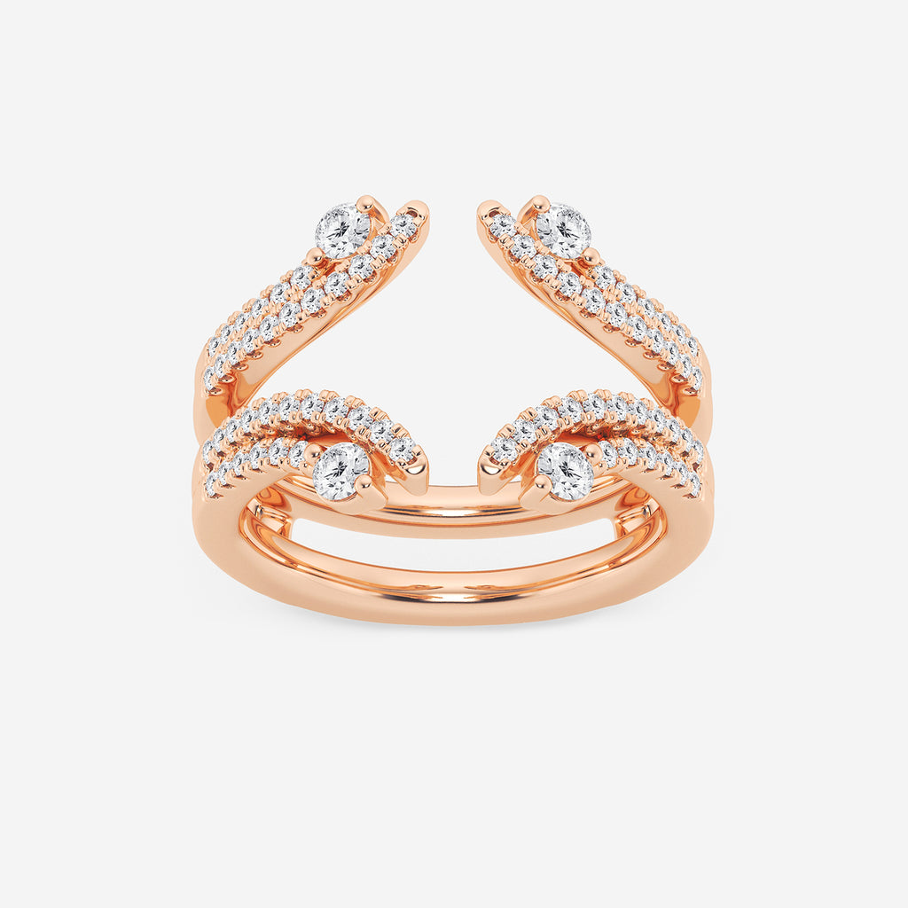 GWA087 - product video for 1/2 ctw Round Lab Grown Diamond Two Row Ring Enhancer