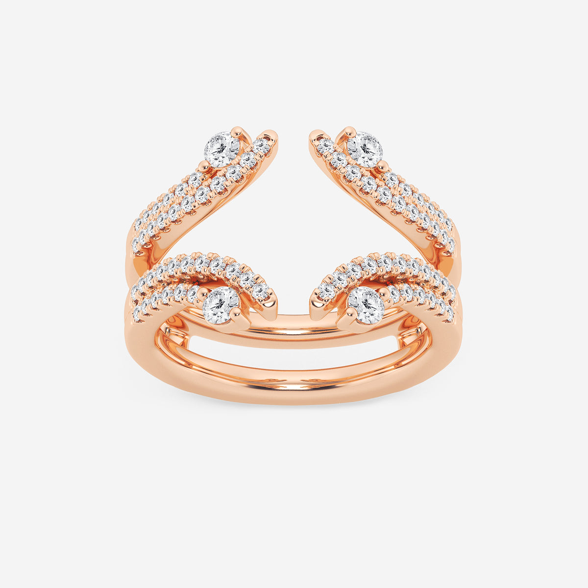 GWA087 - product video for 1/2 ctw Round Lab Grown Diamond Two Row Ring Enhancer