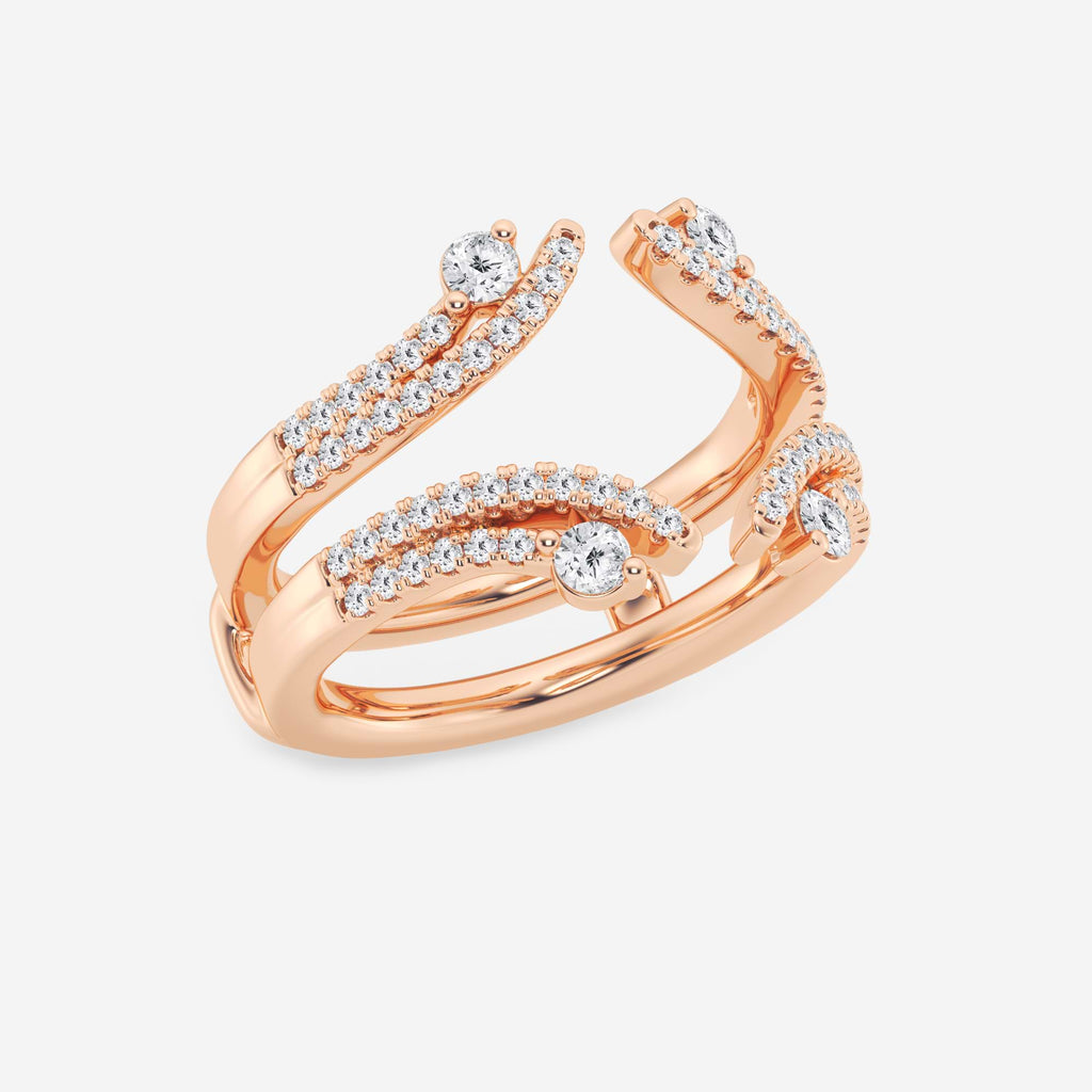 GWA087 - Additional Image 1 for  1/2 ctw Round Lab Grown Diamond Two Row Ring Enhancer