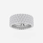 GWA088 - 4 ctw Round Lab Grown Diamond Multi-Row Eternity Band - 7.8mm Width