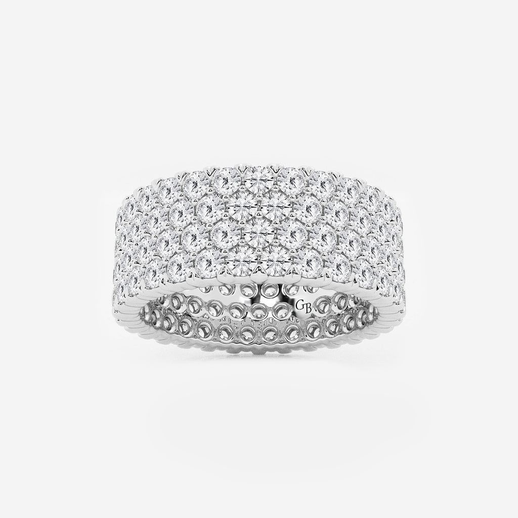 GWA088 - product video for 4 ctw Round Lab Grown Diamond Multi-Row Eternity Band - 7.8mm Width