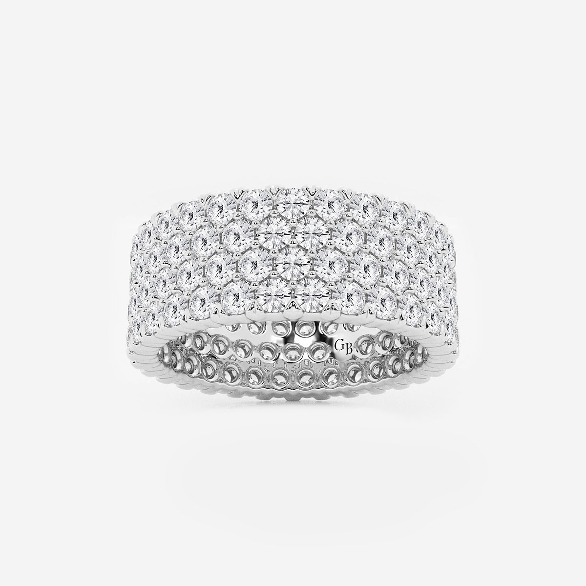 GWA088 - product video for 4 ctw Round Lab Grown Diamond Multi-Row Eternity Band - 7.8mm Width