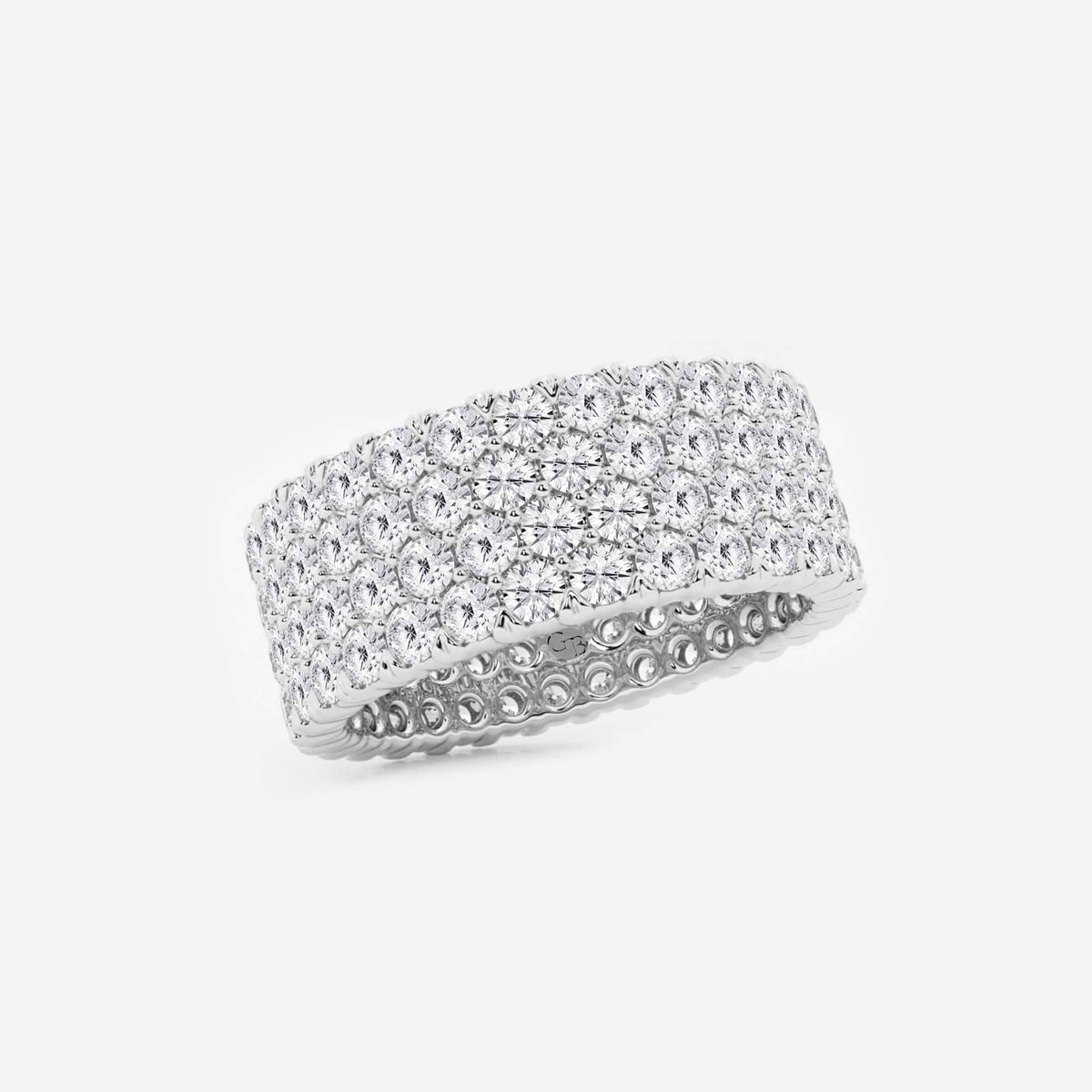 GWA088 - Additional Image 1 for  4 ctw Round Lab Grown Diamond Multi-Row Eternity Band - 7.8mm Width