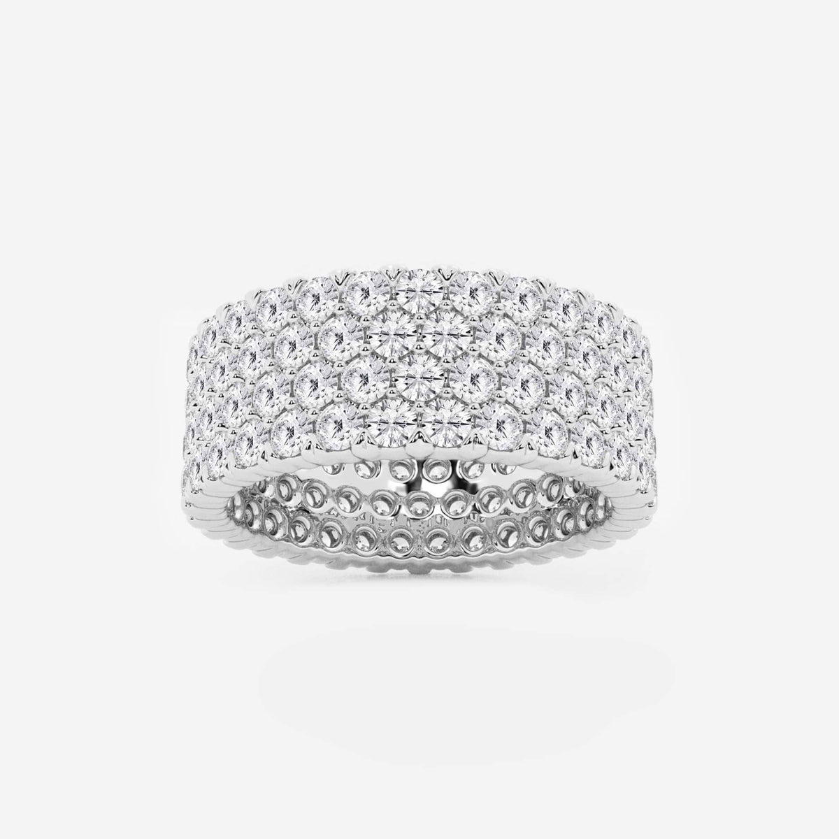 GWA088 - 4 ctw Round Lab Grown Diamond Multi-Row Eternity Band - 7.8mm Width
