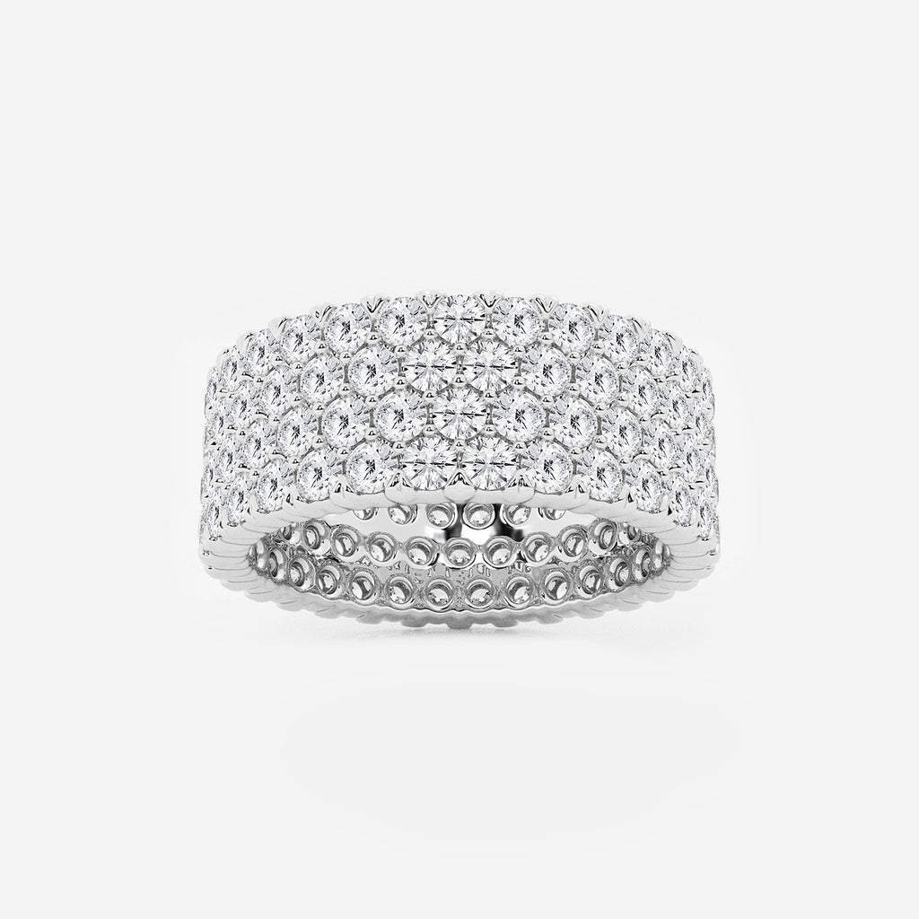 GWA088 - product video for 4 ctw Round Lab Grown Diamond Multi-Row Eternity Band - 7.8mm Width