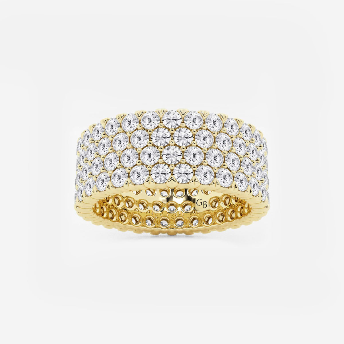 GWA088 - 4 ctw Round Lab Grown Diamond Multi-Row Eternity Band - 7.8mm Width