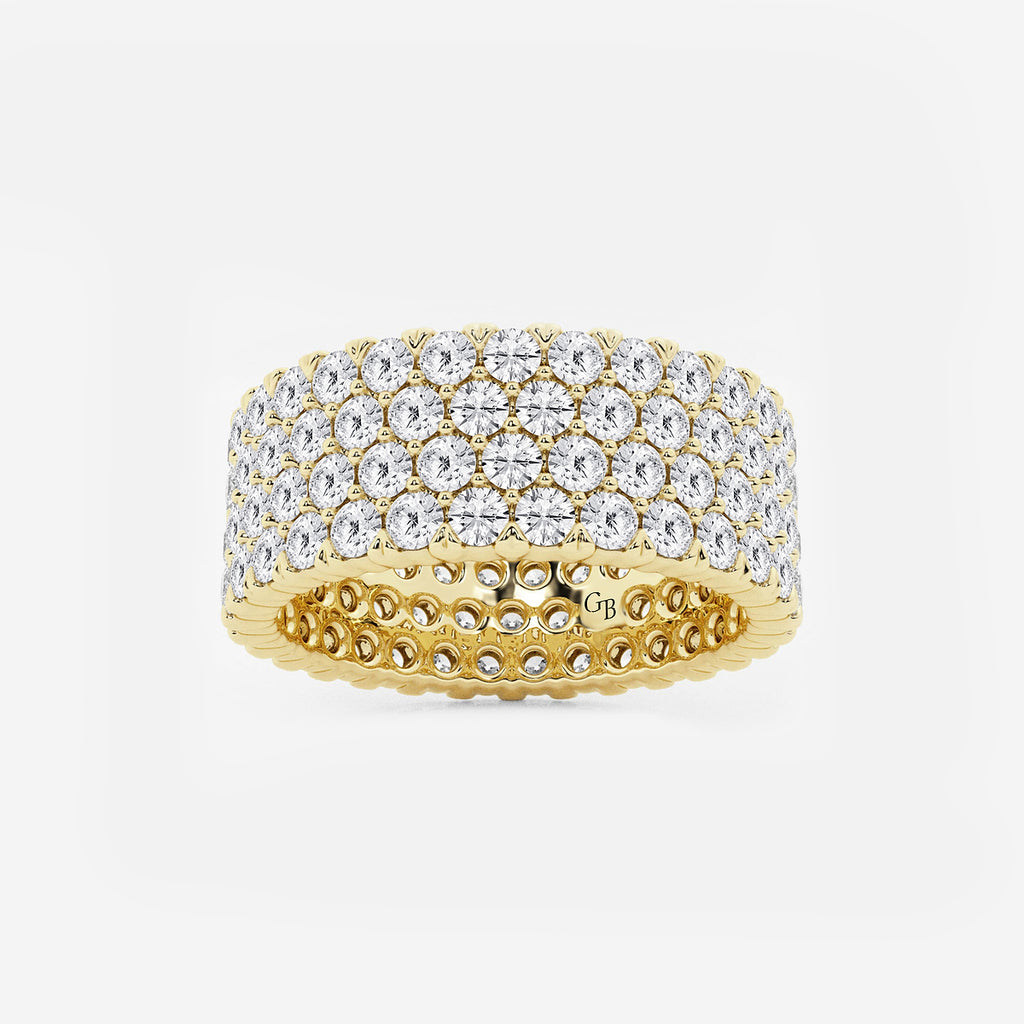 GWA088 - product video for 4 ctw Round Lab Grown Diamond Multi-Row Eternity Band - 7.8mm Width
