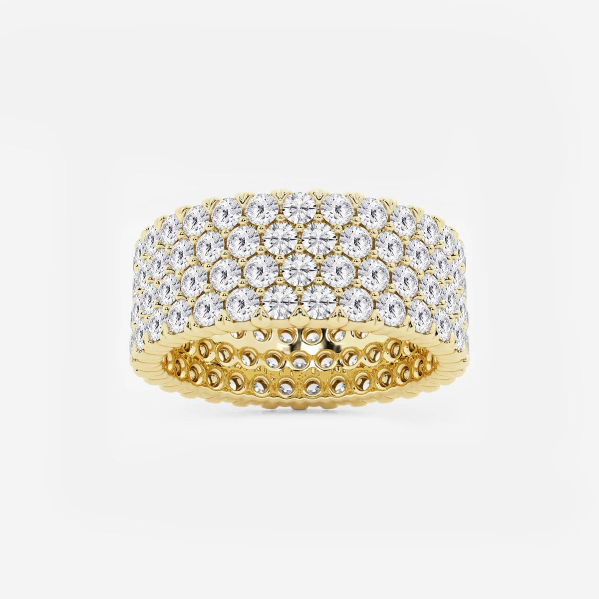 GWA088 - 4 ctw Round Lab Grown Diamond Multi-Row Eternity Band - 7.8mm Width