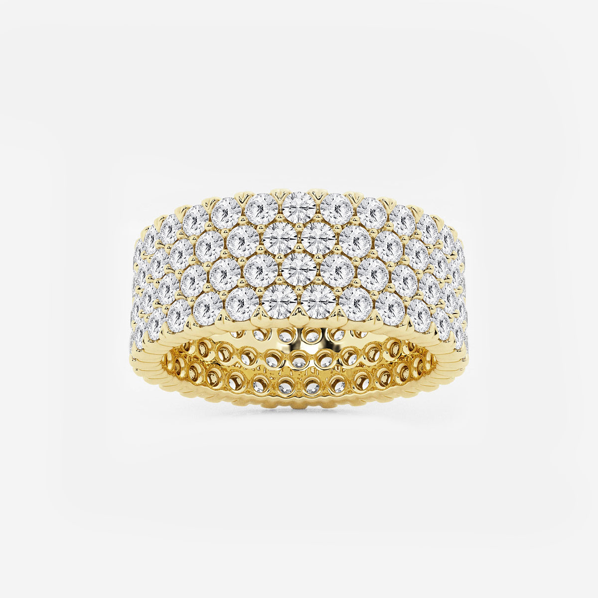 GWA088 - product video for 4 ctw Round Lab Grown Diamond Multi-Row Eternity Band - 7.8mm Width
