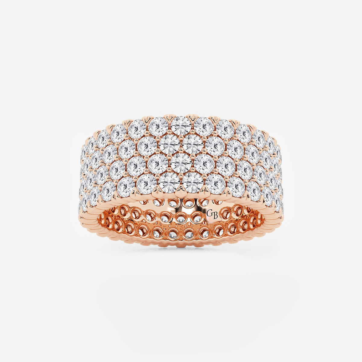 GWA088 - product video for 4 ctw Round Lab Grown Diamond Multi-Row Eternity Band - 7.8mm Width