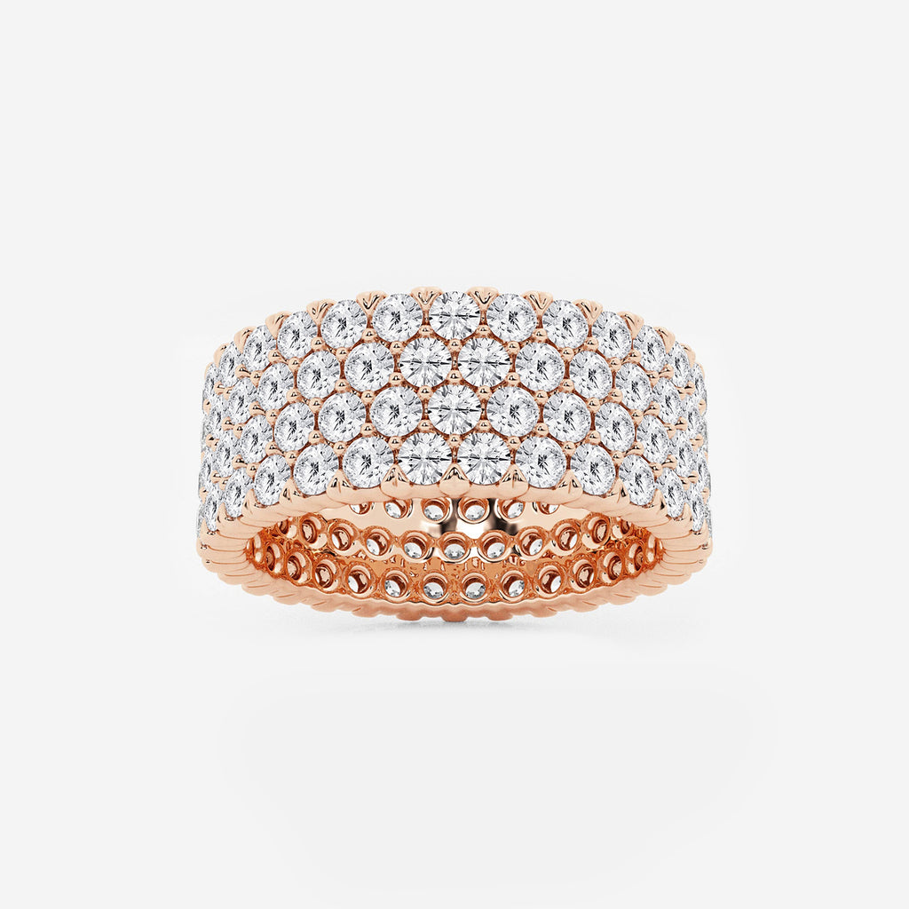 GWA088 - product video for 4 ctw Round Lab Grown Diamond Multi-Row Eternity Band - 7.8mm Width