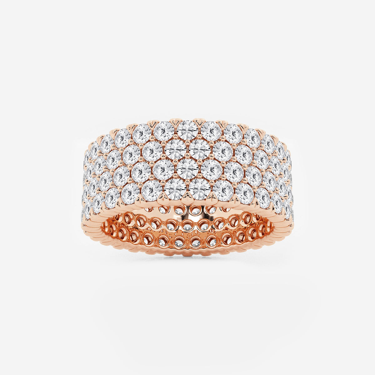 GWA088 - product video for 4 ctw Round Lab Grown Diamond Multi-Row Eternity Band - 7.8mm Width