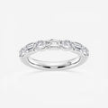 GWA090 - 1 2/5 ctw Emerald and Oval Lab Grown Diamond Alternating Seven-Stone Anniversary Band