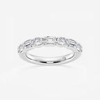 GWA090 - product video for 1 2/5 ctw Emerald and Oval Lab Grown Diamond Alternating Seven-Stone Anniversary Band