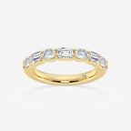 GWA090 - product video for 1 2/5 ctw Emerald and Oval Lab Grown Diamond Alternating Seven-Stone Anniversary Band