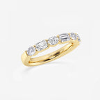 GWA090 - Additional Image 1 for  1 2/5 ctw Emerald and Oval Lab Grown Diamond Alternating Seven-Stone Anniversary Band