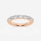 GWA090 - product video for 1 2/5 ctw Emerald and Oval Lab Grown Diamond Alternating Seven-Stone Anniversary Band