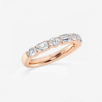 GWA090 - Additional Image 1 for  1 2/5 ctw Emerald and Oval Lab Grown Diamond Alternating Seven-Stone Anniversary Band