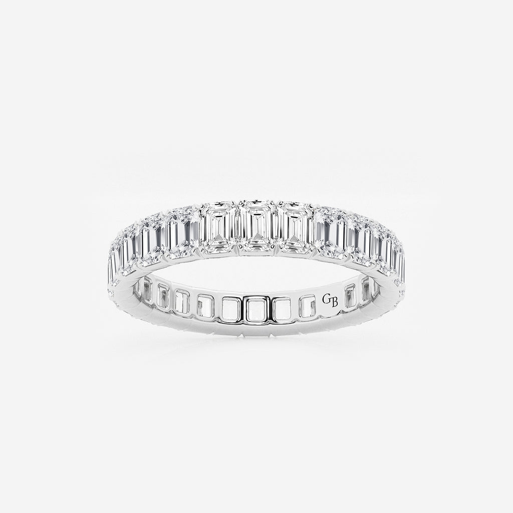GWA091 - product video for 3 ctw Emerald Lab Grown Diamond Eternity Band - 3.3mm Width