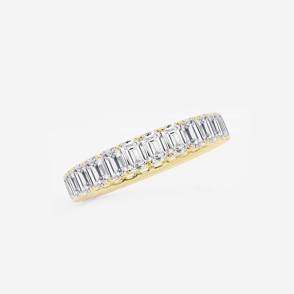 GWA091 - Additional Image 1 for  3 ctw Emerald Lab Grown Diamond Eternity Band - 3.3mm Width