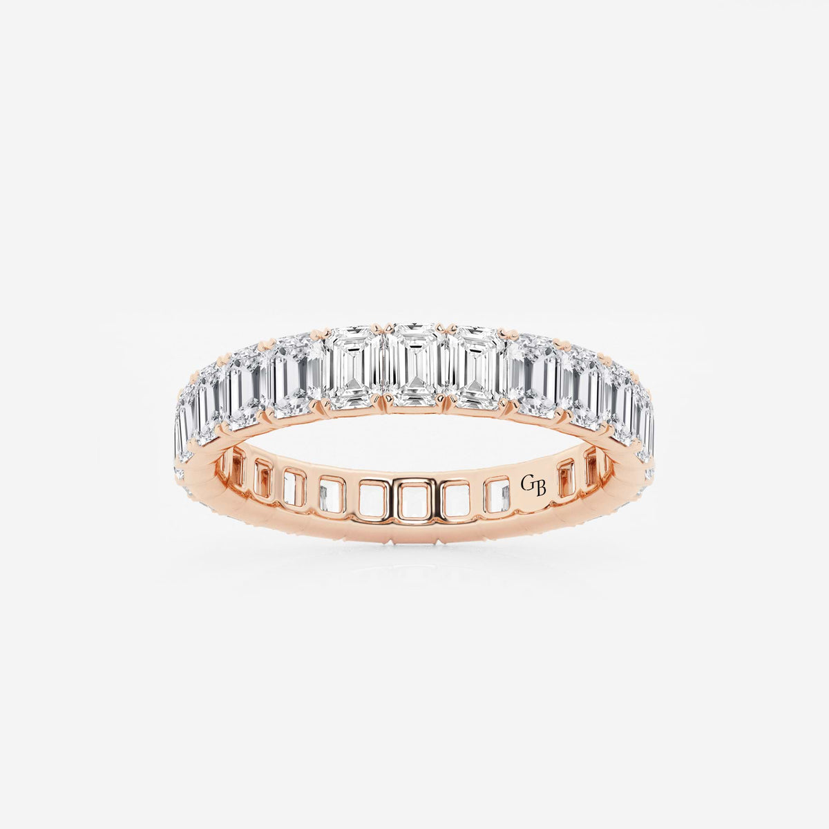 GWA091 - 3 ctw Emerald Lab Grown Diamond Eternity Band - 3.3mm Width