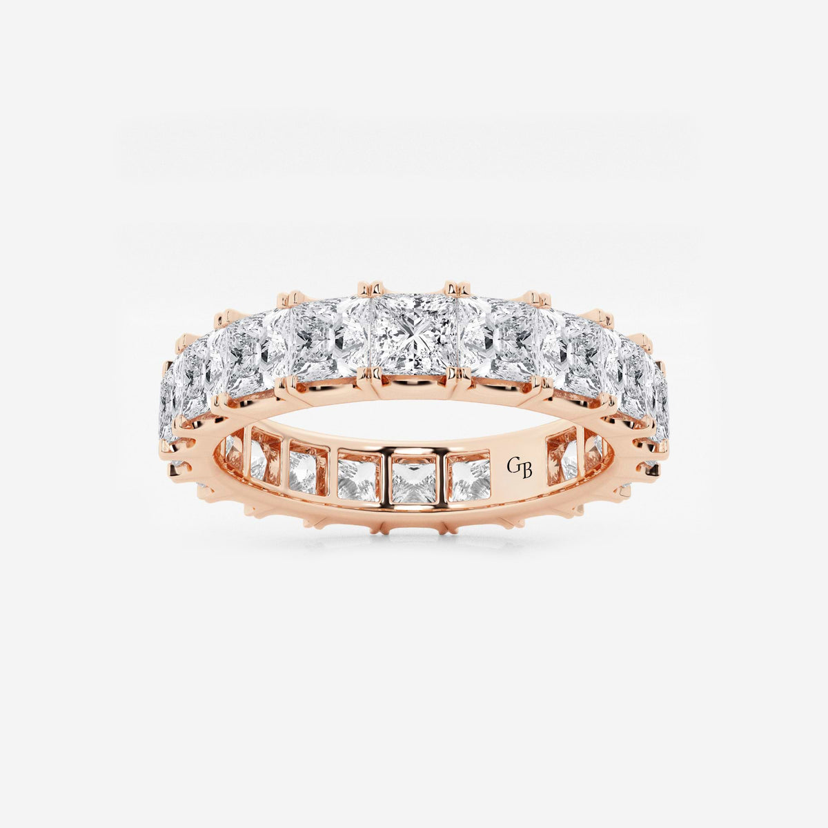 GWA091 - 4 ctw Princess Lab Grown Diamond Eternity Band - 3.8mm Width