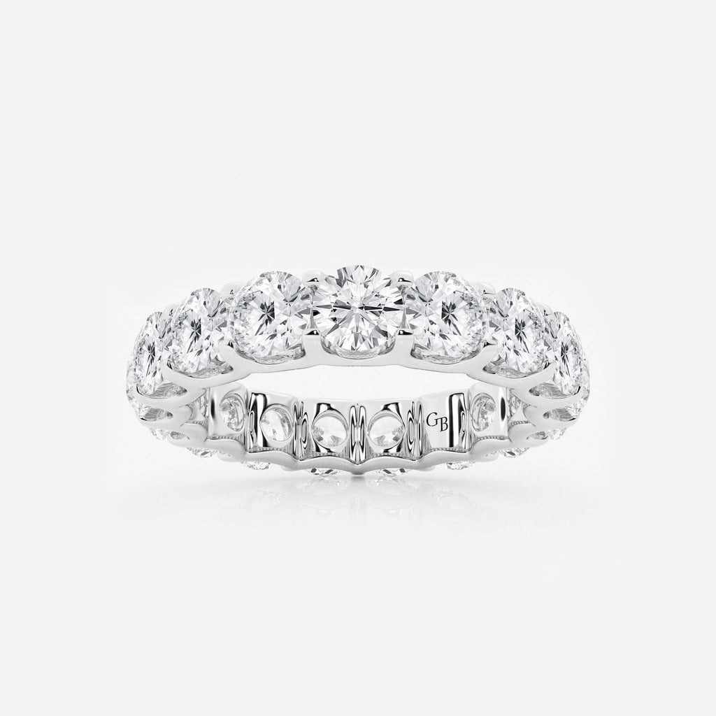 GWA092 - 4 ctw U shaped Round Lab Grown Diamond Eternity Band - 4mm Width
