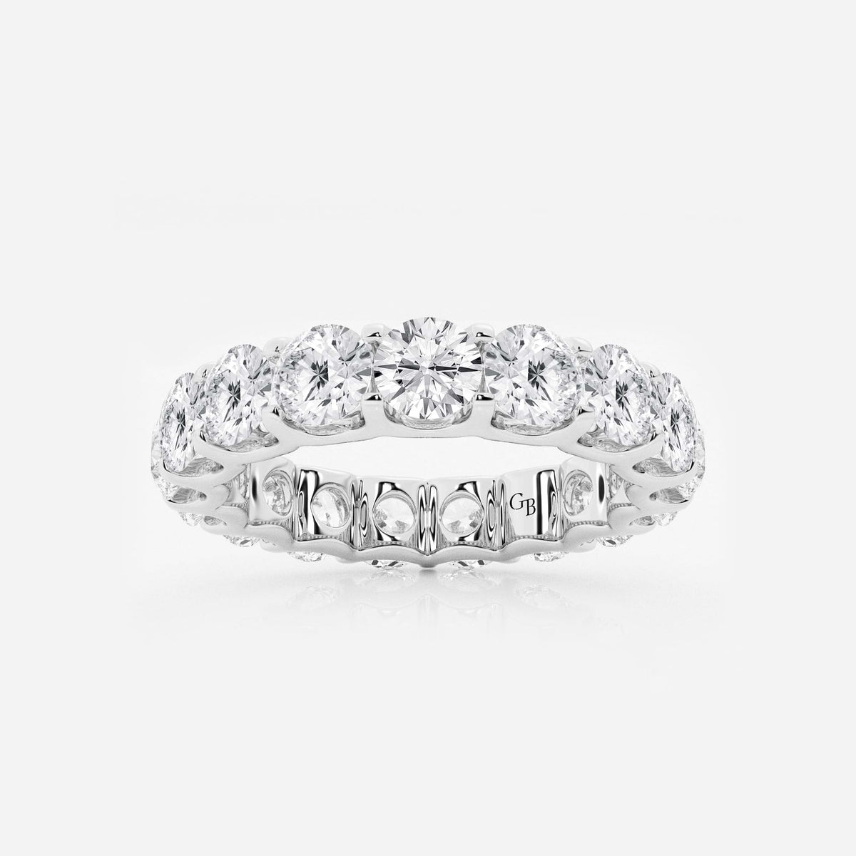 GWA092 - 4 ctw U shaped Round Lab Grown Diamond Eternity Band - 4mm Width