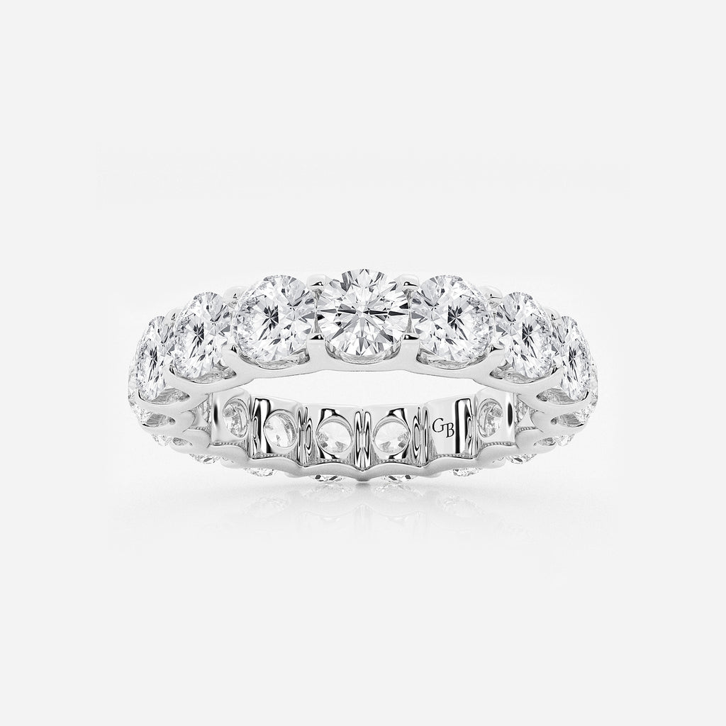 GWA092 - product video for 4 ctw U shaped Round Lab Grown Diamond Eternity Band - 4mm Width