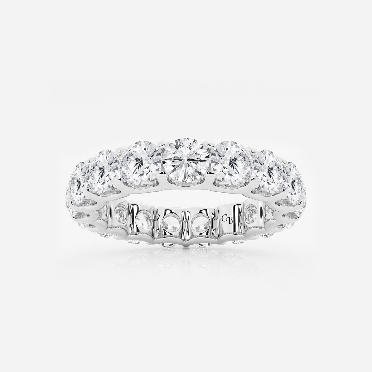 GWA092 - product video for 4 ctw U shaped Round Lab Grown Diamond Eternity Band - 4mm Width
