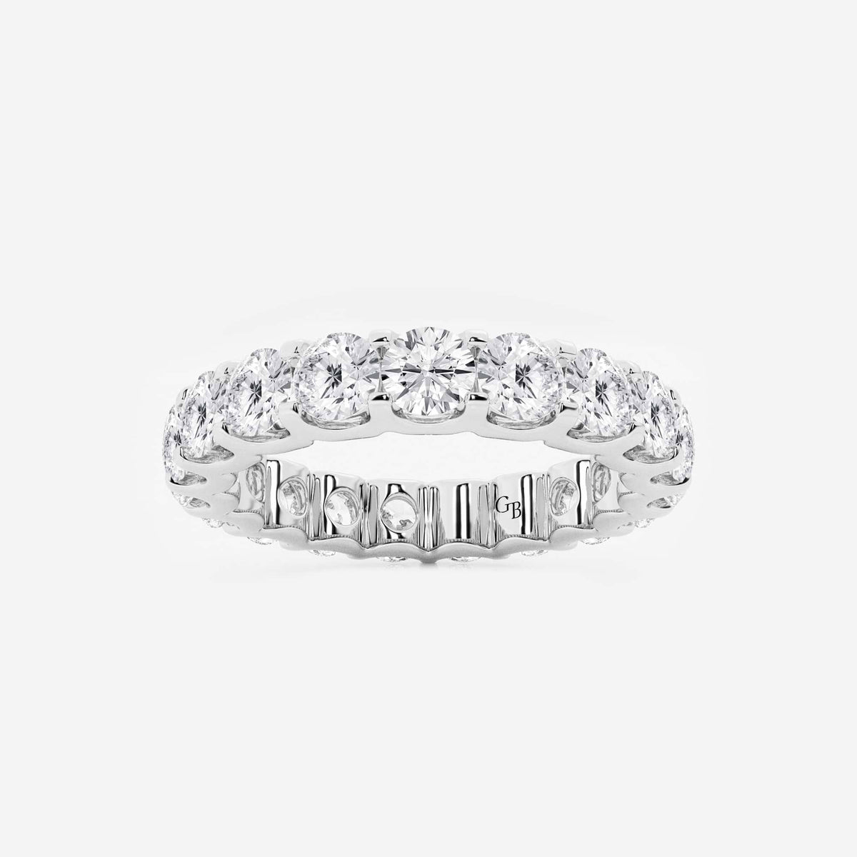GWA092 - 3 ctw U shaped Round Lab Grown Diamond Eternity Band - 3.5mm Width