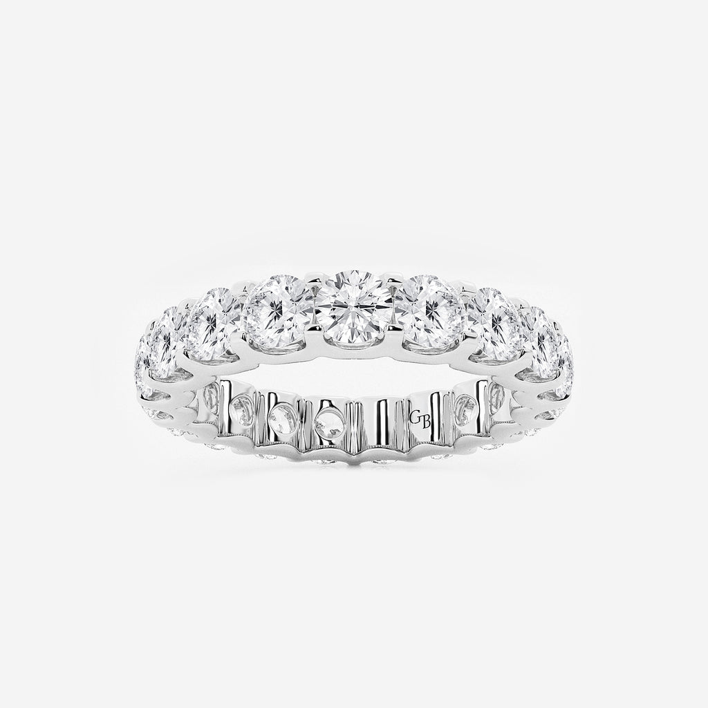 GWA092 - product video for 3 ctw U shaped Round Lab Grown Diamond Eternity Band - 3.5mm Width