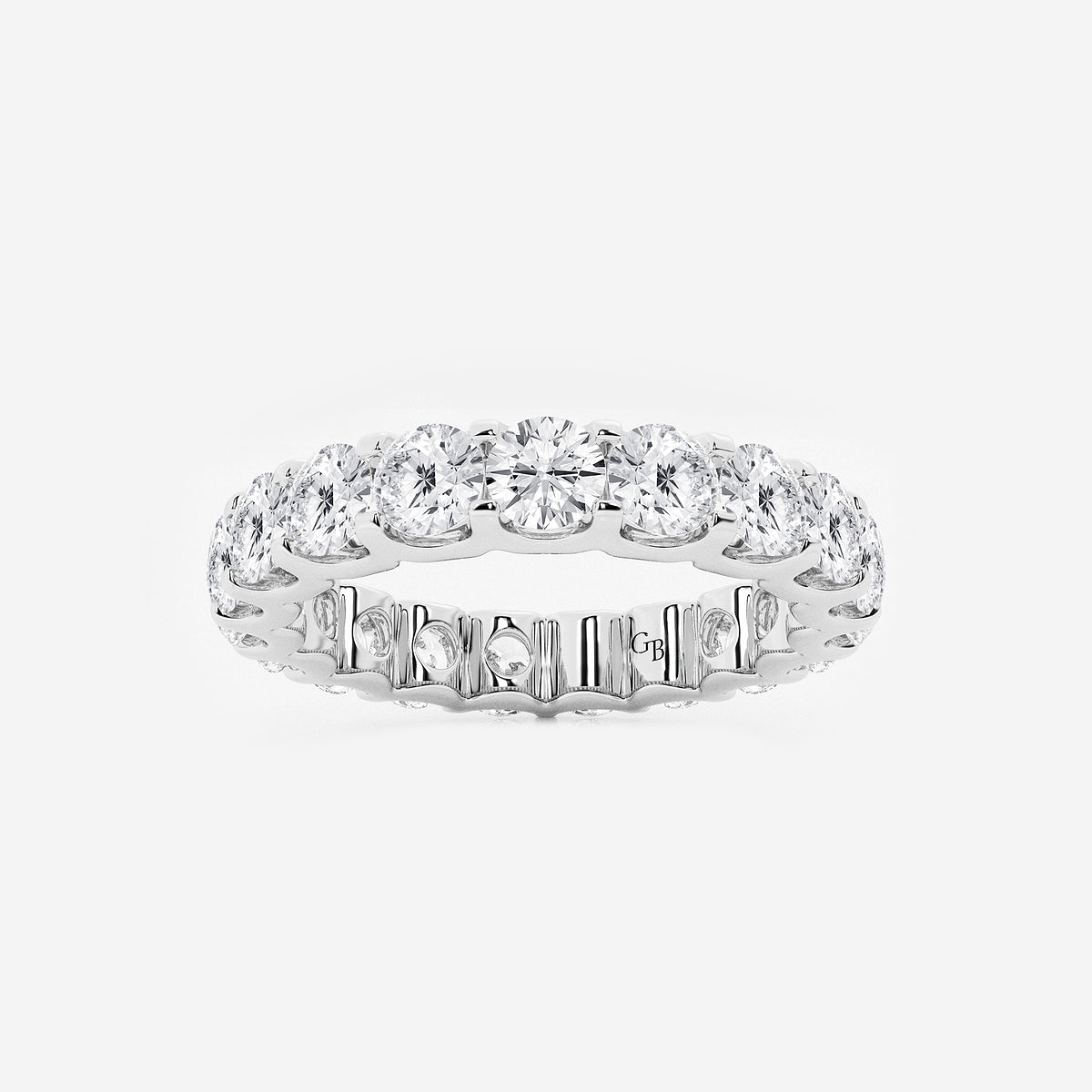 GWA092 - product video for 3 ctw U shaped Round Lab Grown Diamond Eternity Band - 3.5mm Width