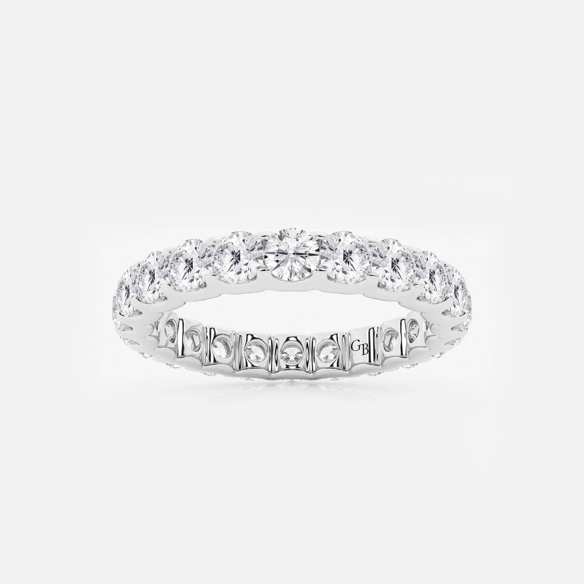 GWA092 - 2 ctw U shaped Round Lab Grown Diamond Eternity Band - 3mm Width